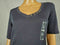 Karen Scott Women Elbow Sleeve Black V-Neck Embellished Button Blouse Top Small - evorr.com