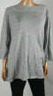 Karen Scott Women 3/4 Sleeve Gray Ballet Neck Sweater Top Button Cuff Plus 1X - evorr.com