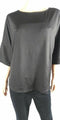 Kasper Women Scoop-Neck 3/4 Sleeve Black Polyester Blouse Pullover Top Plus 2X - evorr.com