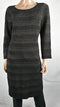 Calvin Klein Women 3/4 Sleeve Scoop-Neck Striped Winter Sweater Tunic Dress XL - evorr.com