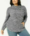Style&co. Women Long Sleeve Gray Envelope Neck Pullover Pocket Sweater Plus 3X - evorr.com