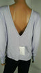 DKNY Sport Women Long Sleeve Knit Sweater Top Blue Deep Back Stretch Pullover M - evorr.com