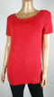New NY Collection Women Knitted Sweater Pullover Top Red Stretch Short Sleeves M - evorr.com