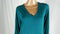 JM Collection Women Green Teal 3/4 Sleeve Asymmetrical Stretch Tunic Top Plus 2X - evorr.com