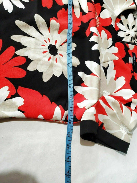New TOMMY HILFIGER Women Short Sleeve Pocket Stretch Lined Dress Multi Flowers 8 - evorr.com