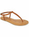 American Rag Women Akrista Leather Open Toe Casual T-Strap Cognac Shoe Size 9.5 - evorr.com