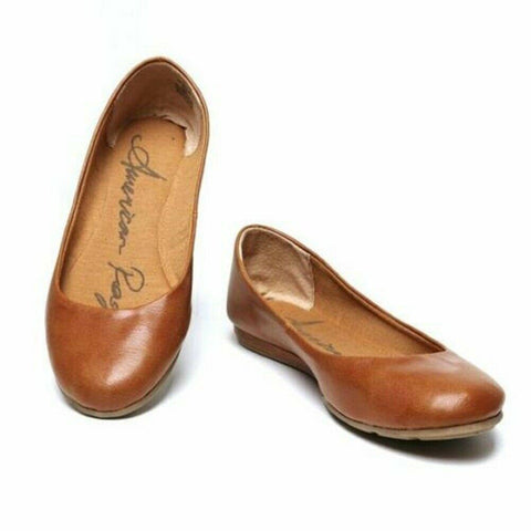 American Rag Women Ellie Closed Toe Ballet Flats Slip On Shoe Cognac Size US 10 - evorr.com