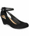 American Rag CIE Women Amiley Blue Suede Chop Out Wedges Ankle Strap Shoes 7 M - evorr.com