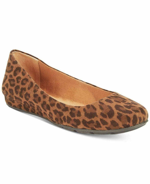 American Rag Women ELLIE Fabric Closed Toe Slide Flats Leopard Ballet Flat 6.5 M - evorr.com