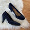 American Rag Women Felix Fabric Round Toe Classic Pumps 3" Heel Shoe 9.5 M Blue - evorr.com