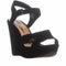 American Rag Women Rochelle Black Ankle Strap High Wedge Sandal US 9 M Open Toe - evorr.com