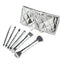 Glitterati Culture 6 Dual End Makeup Brush Set Silver Quilted Cosmetic Pouch NEW - evorr.com