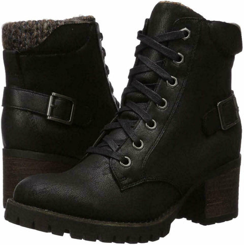 Carlos by Carlos Santana Womens Gibson Ankle Boot Lace Up BLACK Shoes US 6 M - evorr.com
