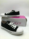 Women Sugar Paige White No Tie Lace Up Canvas Sneakers Black Denim Shoes 7.5 M - evorr.com