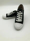 Women Sugar Paige White No Tie Lace Up Canvas Sneakers Black Denim Shoes 7.5 M - evorr.com