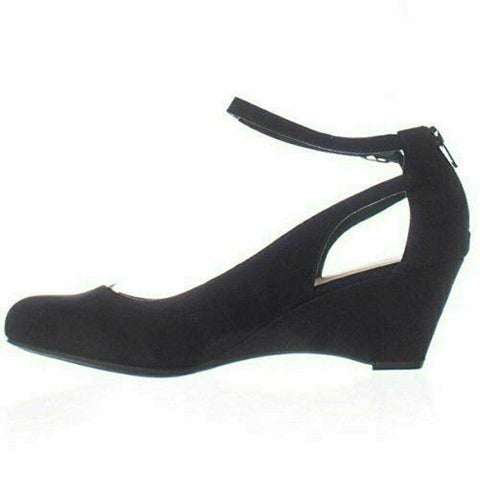 American Rag CIE Women Amiley Suede Chop Out Wedge Ankle Strap Shoes 7.5 W - evorr.com