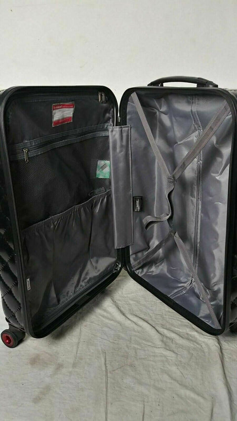 Rockland Quilt Collection 24 Hard Spinner Luggage Travel Suitcase Black