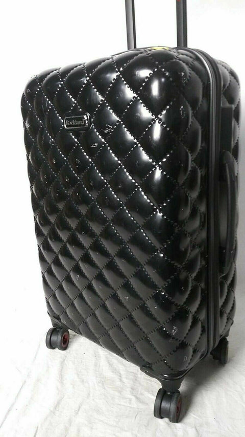 Rockland Quilt Collection 24 Hard Spinner Luggage Travel Suitcase Black