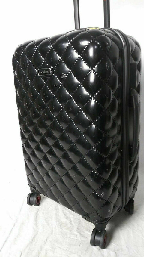 Rockland Quilt Collection 24 Hard Spinner Luggage Travel Suitcase Black