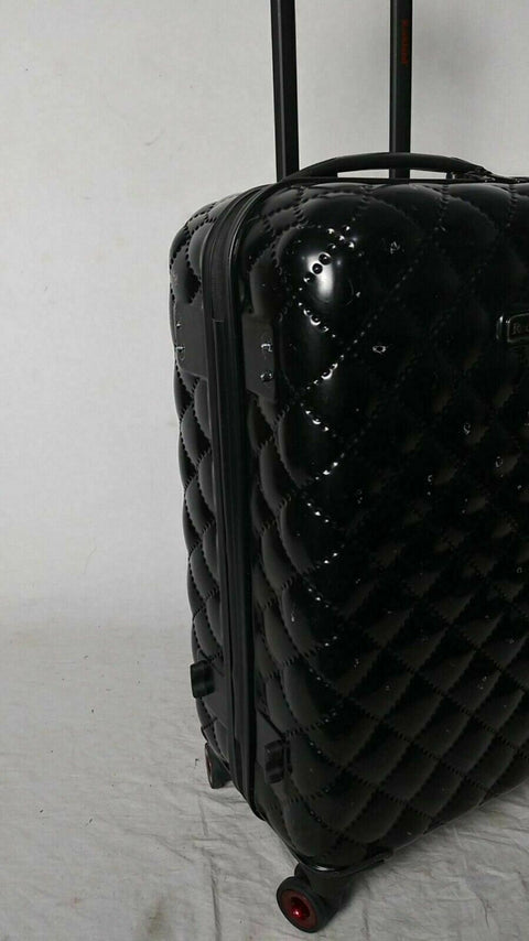Rockland Quilt Collection 24 Hard Spinner Luggage Travel Suitcase Black