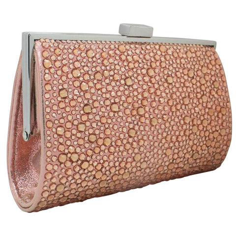 INC Concepts I.N.C Women Loryy Embellished Sparkle Clutch Stud Rose Gold