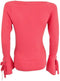 New INC Concepts Womens Long Gem Bell Sleeves Pink Sweater Blouse Top Size XL