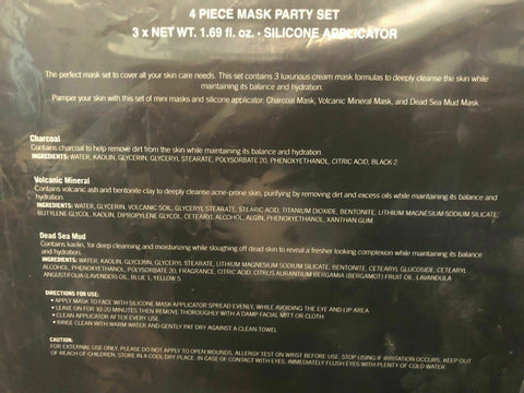 Macys Beauty Collection 4 PC Face Mask Party Set Charcoal Mud Mineral Mask Brush - evorr.com