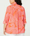 Tommy Hilfiger Women Pink Paisley Print Pocket Button Down Shirt Top Plus SZ 16W
