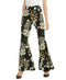 INC INTERNATIONAL CONCEPTS Women Black Floral Print Flare Leg Pants Size 4 30x33