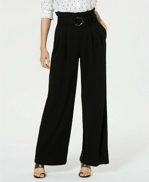 INC International Concepts Women O-Ring Belt Paperbag Wide Leg Pant Size 0 30x32