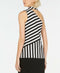 INC International Concepts Women Asymmetrical Cutout Top White Black Striped XL