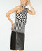 INC International Concepts Women Asymmetrical Cutout Top White Black Striped XL