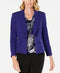 KASPER Womens Regal Purple Solid Long Sleeve Notch Collar One Button Blazer 14P