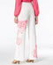 New Inc Concepts Women Wide Leg White Pink Floral Stretch Pants Size 2 28x32