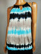 New INC CONCEPTS Women Blue Tie Dye Halter Neck Blouse Top Studd Size L
