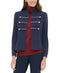 New TOMMY HILFIGER Women Blue Band Style Double Breasted Jacket Blue Coat Size 6