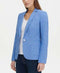 New TOMMY HILFIGER Women Blue Single Button Notched Lapel Denim Blue Jacket 16