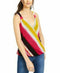 INC Concepts Women Tie Dye Surplice Neck Sleeveless Wrap Striped Blouse Top XS - evorr.com