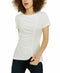 INC International Concepts Earth Ruched Top White Crew-Neck Short Sleeve X-Large - evorr.com