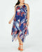 New INC Concepts Women Floral Asymmetrical Midi Dress Key-hole Plus Size 0X 16W - evorr.com