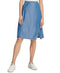 New DKNY Women's Blue Asymmetrical Fringed Denim Skirt Size 10 - evorr.com