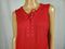 INC CONCEPTS Women Red Lace-up Neck Side Slits Linen Tunic Blouse Top Plus 3X - evorr.com