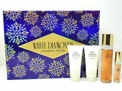 WHITE DIAMONDS by Elizabeth Taylor 4 PCS GIFT SET 3.3 oz / 100 ML EDT Spr Women - evorr.com