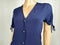 Michael Kors Women Tie Knot Sleeve Peplum Stretch Blouse Top Blue Button Front M - evorr.com