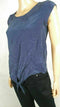 $288 New Joie Women Cap Sleeve Blue Lightweight Knot Front Silk  Blouse Top XS - evorr.com