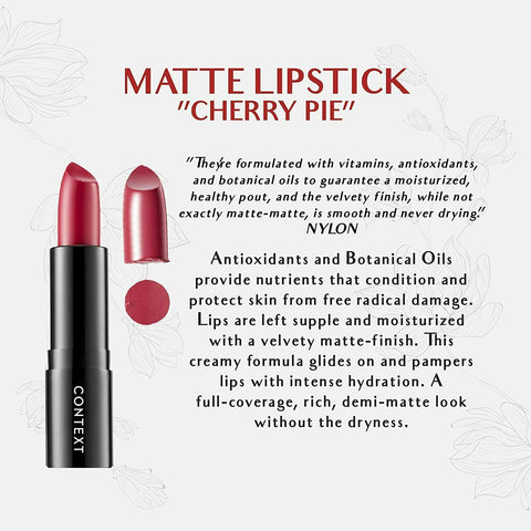 CONTEXT Skin Matte Lipstick Womens Red Cherry Pie 0.12 OZ