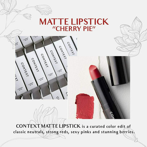 CONTEXT Skin Matte Lipstick Womens Red Cherry Pie 0.12 OZ
