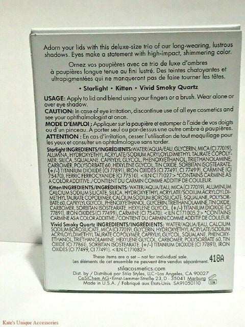 Stilla All That Shimmers Glow Liquid Eye Shadow Set of 3 New In Box