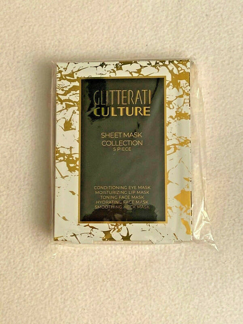 5 Piece Glitterati Culture Sheet Mask Collection - Eye, Lip, Face, Neck