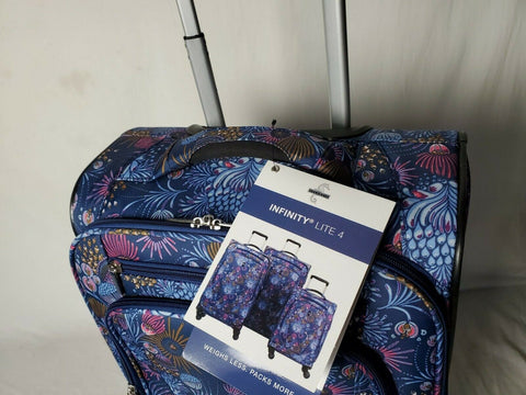 NEW Atlantic Infinity Lite 4 21" Expandable Spinner Luggage Floral Carry On